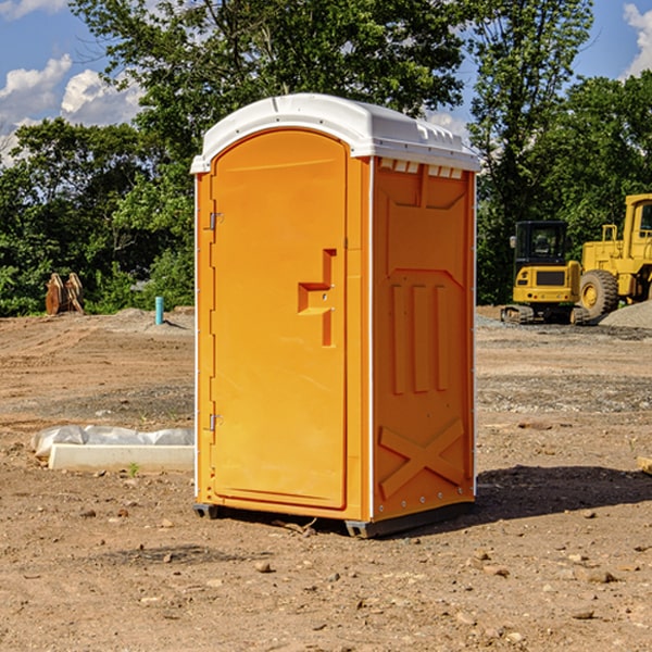 how often are the portable restrooms cleaned and serviced during a rental period in Gallant